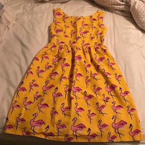 Flamingo dress with pockets
